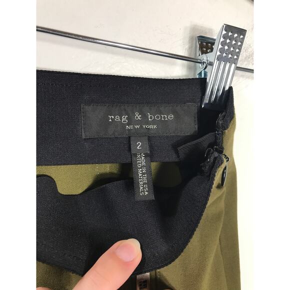 Rag & Bone Women's 2 Green Zip Simone Pants Office Everyday Sleek Capsule - Picture 5 of 11